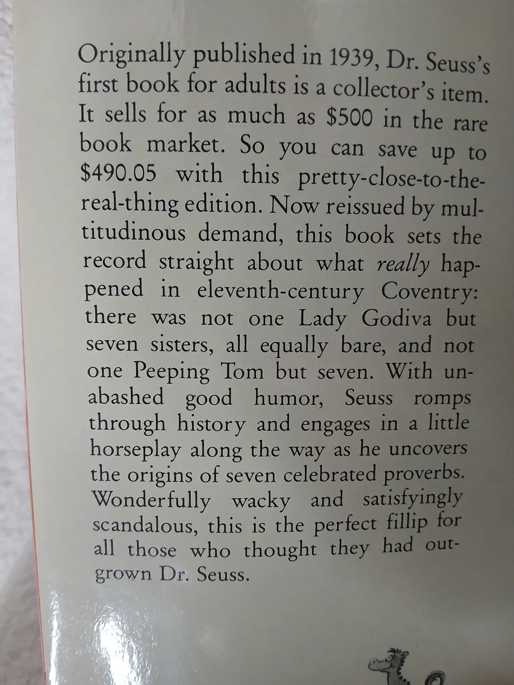 Dr. Seuss The Seven Lady Godivas Illustrated Book - Orange Cover
